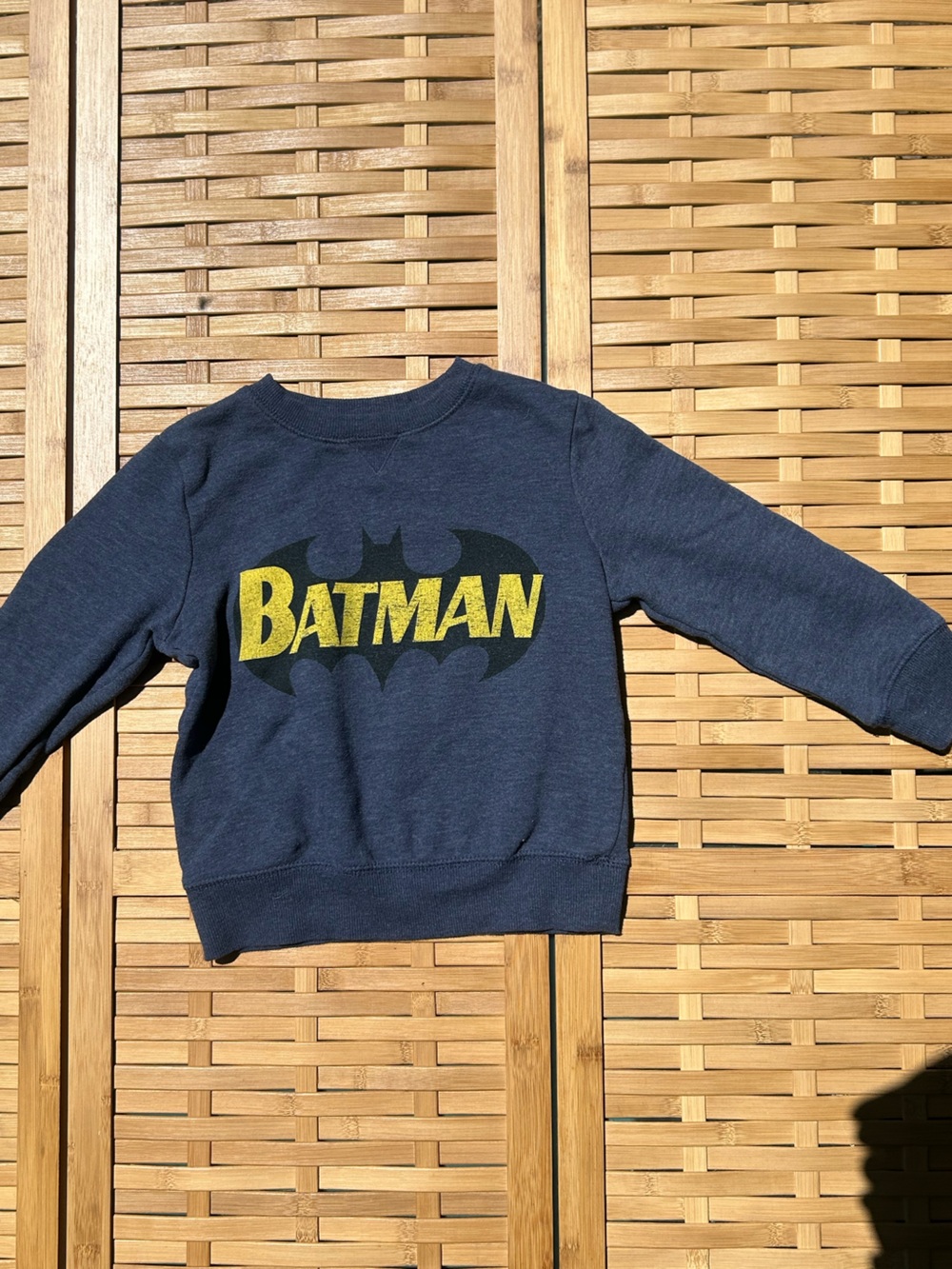 🔥3/$8- jumping beans Navy Blue Batman Graphic Sweatshirt with Yellow Logo
